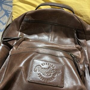 Never Used 100% Genuine Thick Leather Rawlings Backpack - Men’s or Women’s.